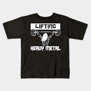 Lifting Heavy Metal for Weightlifting Metal Head Kids T-Shirt